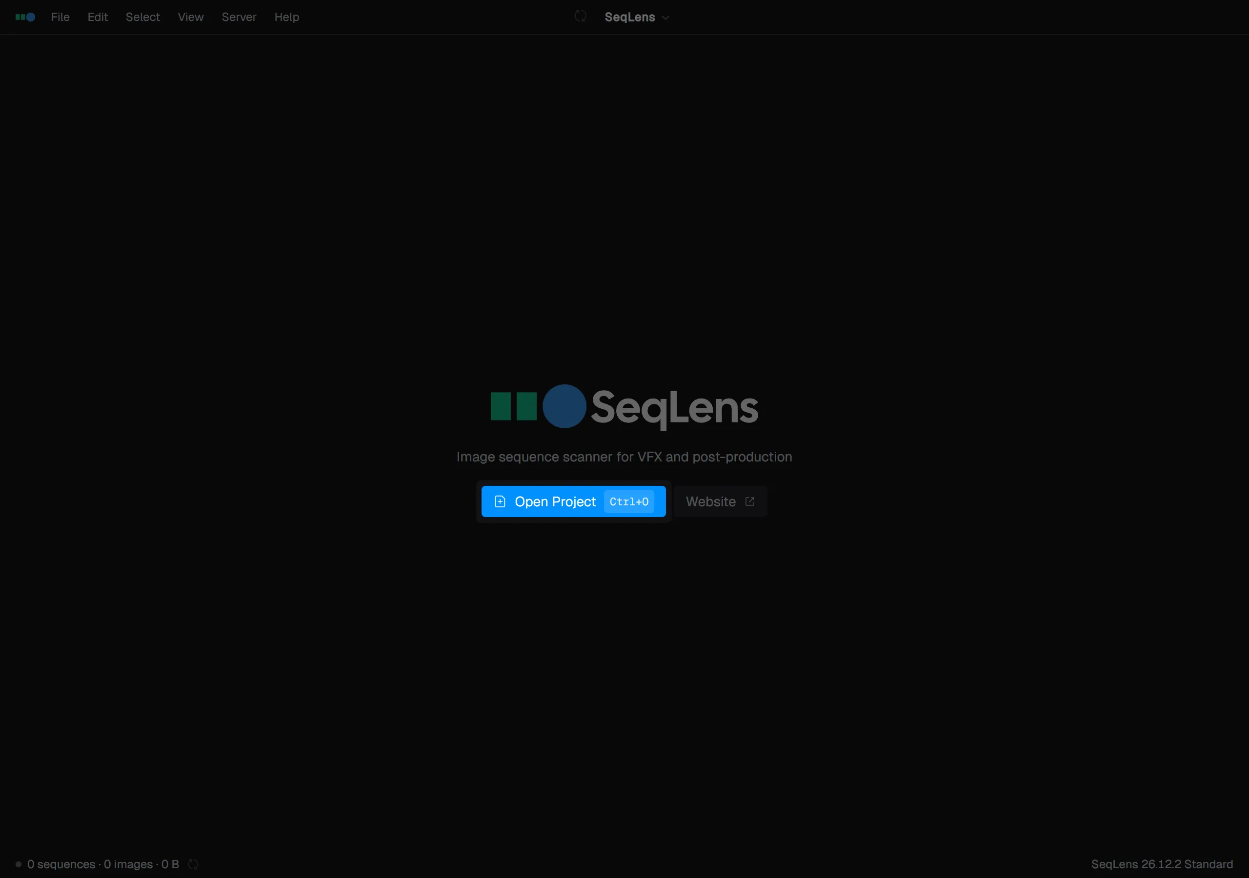 Open Project on the Welcome screen